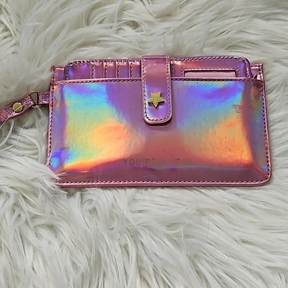 Maurices Maroon Wallet and Unbranded Iridescent Pink Wallet Set